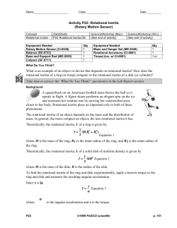 Activity P22: Rotational Inertia