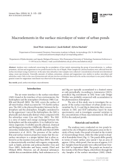 Macroelements in the surface microlayer of water of urban ponds