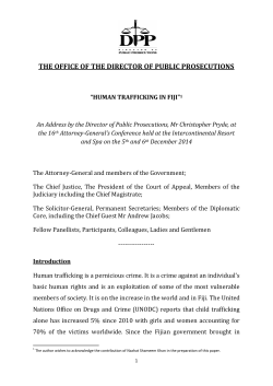 Human Trafficking in Fiji - The Office of the Director of Public