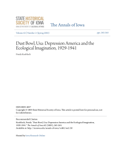Dust Bowl, Usa: Depression America and the Ecological Imagination