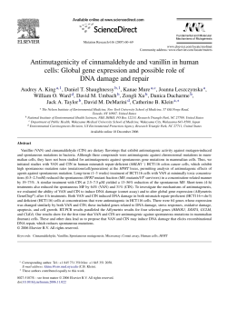 Antimutagenicity of cinnamaldehyde and vanillin in