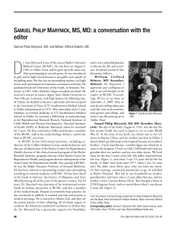 "Dr. Marynick, MD A conversation with the editor".