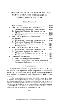 COMPETITION LAW IN THE MIDDLE EAST AND NORTH AFRICA