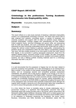 CSAP Report: Criminology in the professions: Turning Academic