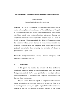 The Structure of Complementizerless Clauses in Classical