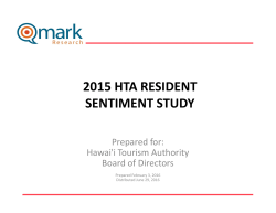 2015 Survey of Residents Sentiment on Tourism