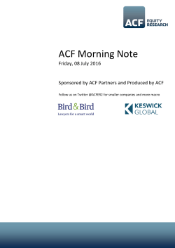 ACF Morning Note - ACF Equity Research