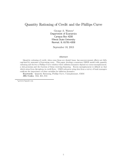 Quantity Rationing of Credit and the Phillips Curve