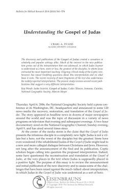 Understanding the Gospel of Judas