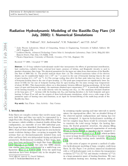 Radiative Hydrodynamic Modeling of the Bastille