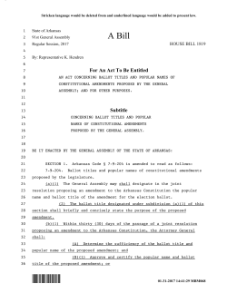 HB 1819 - Arkansas General Assembly