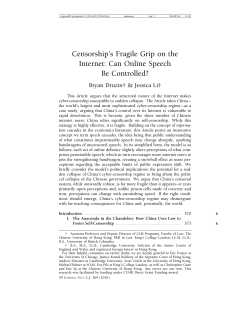 Censorship`s Fragile Grip on the Internet: Can Online Speech Be