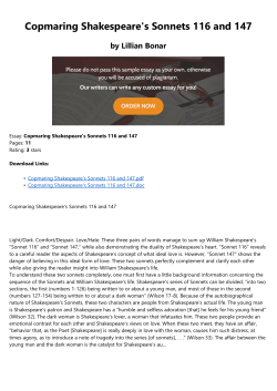 Copmaring Shakespeare`s Sonnets 116 and 147