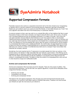 Supported Compression Formats