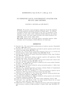 an improved local convergence analysis for secant&ndash;like method