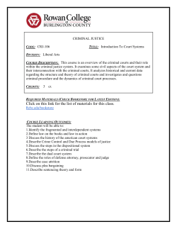 CRJ 106 Introduction to the Court Systems