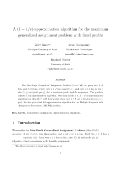 A (1 &minus; 1/e)-approximation algorithm for the