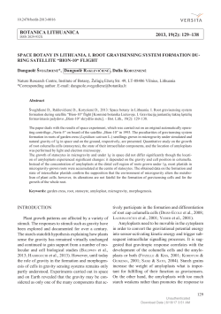 Space botany in Lithuania. I. Root gravisensing system formation
