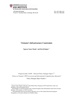 Vietnam`s Infrastructure Constraints