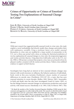 Crimes of Opportunity or Crimes of Emotion - UNC