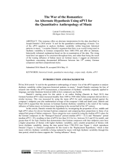 The War of the Romantics: An Alternate Hypothesis Using nPVI for