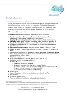 AHPRA - Certifying documents policy