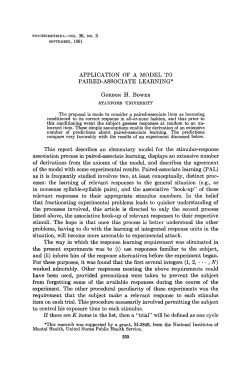 Application of a model to paired-associate learning