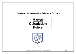 mental calculation policy november 2016