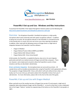 PowerMic II Set-up and Use - Speech Recognition Solutions