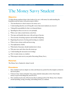 The Money Savvy Student