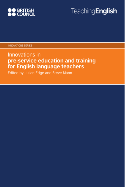 Innovations in pre-service education and training