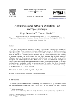 Robustness and network evolution&mdash;an entropic principle