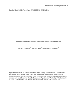 Biodata scale of quitting behavior 1 Running Head