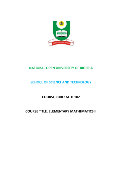 MTH102 - National Open University of Nigeria
