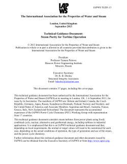 Steam Purity for Turbine - International Association for the Properties