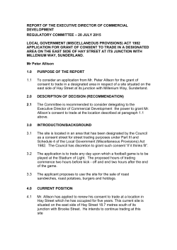 Item 5A - Urgent Item - SoL Street Trading