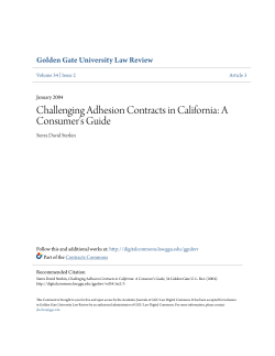 Challenging Adhesion Contracts in California