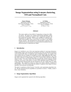 Image Segmentation using k-means clustering, EM and