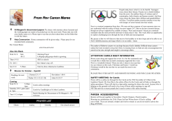 From Rev Canon Maree - Lambton Anglican Parish