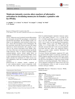 Moderate-intensity exercise alters markers of alternative activation in