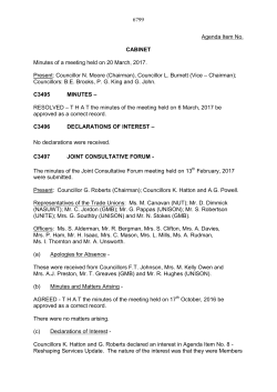 20 March 2017 - Minutes - Vale of Glamorgan Council