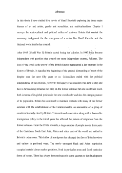 Abstract In this thesis I have studied five novels of