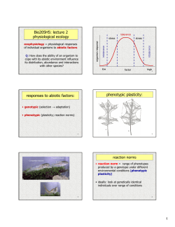 phenotypic plasticity