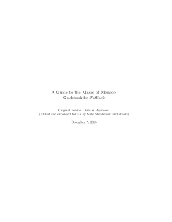 A Guide to the Mazes of Menace