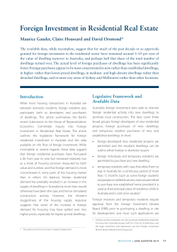 Foreign Investment in Residential Real Estate
