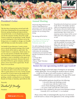 2017 Spring Newsletter - Wepawaug Flagg Federal Credit Union