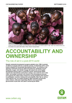 Accountability and Ownership: The role of aid in a post