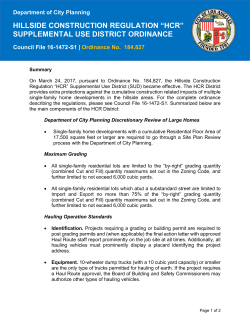 hillside construction regulation &ldquo;hcr&rdquo;