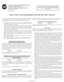 Membership Application - Sac Osage Electric Cooperative