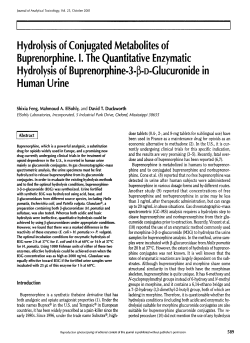 Hydrolysis of Conjugated Metabolites of Buprenorphine. I. The
